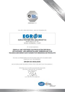 EGROH eG Zertifikat DIN EN ISO 9001:2015 vom Juni 2023 - gültig bis Juni 2026